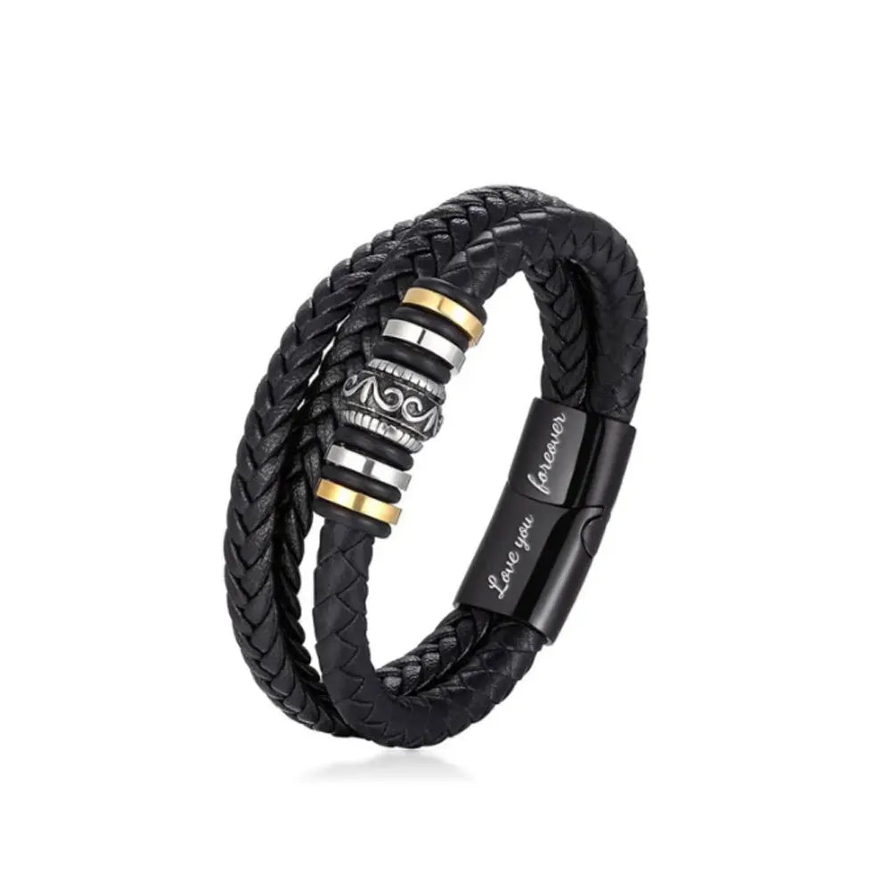 Stainless Steel Bracelet To My Son Bracelet, Son Gifts From Mom Dad, Birthday Gift For Son, Men Bracelet, Message Card Gift Box