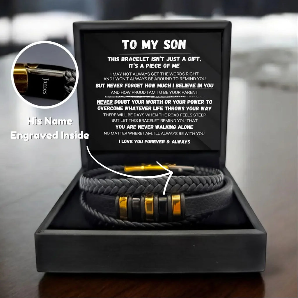To My Son - Never Alone - Braided Bracelet